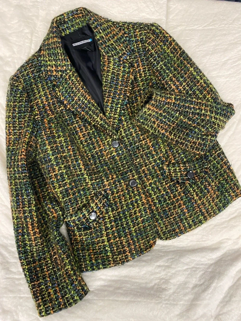 Requirements Green Multi Tweed Blazer Jacket
